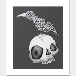 Skull and blackbird Posters and Art